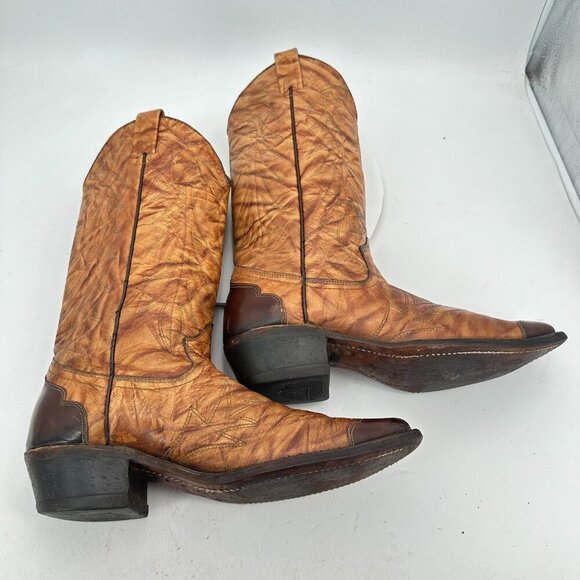 Texas Imperial Men Size 8.5D M 81 Brown Tan Leather Pull On Cowboy Western Boot main image 7